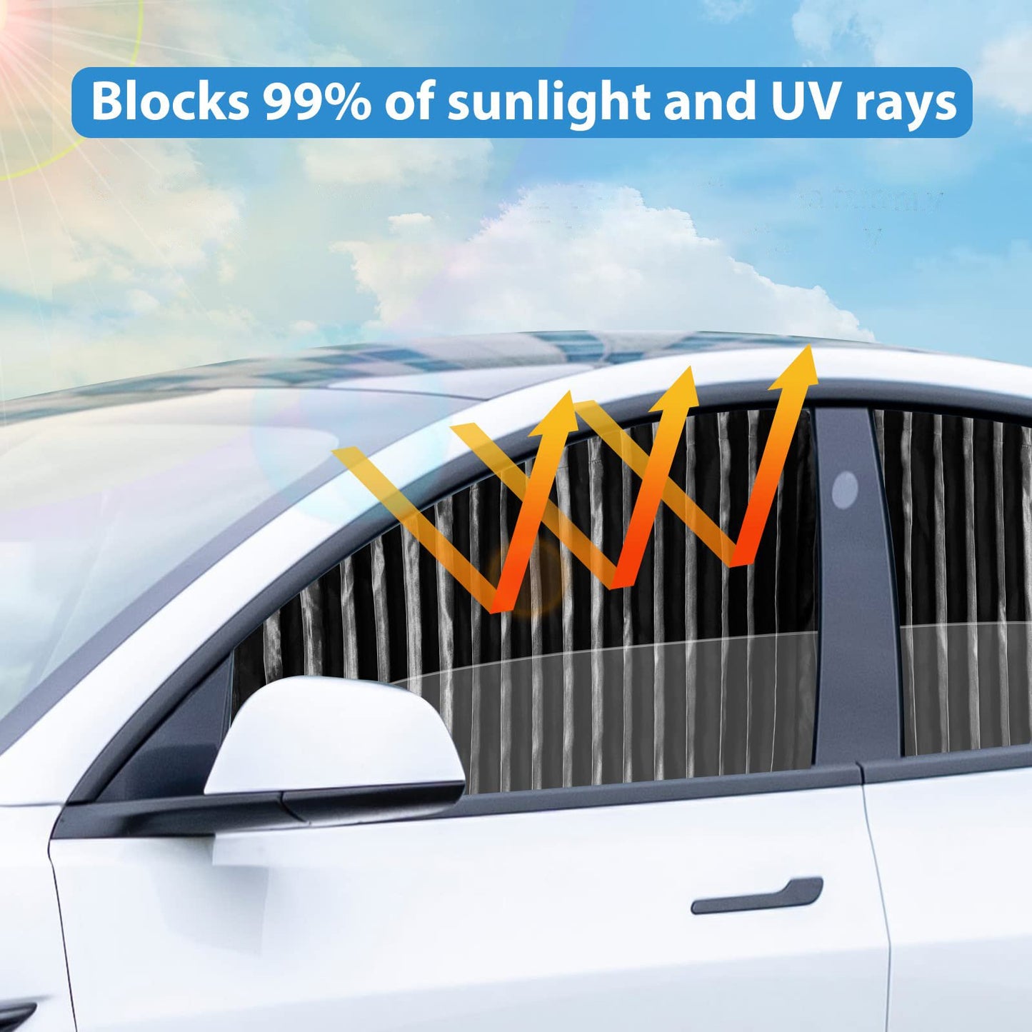 🔥Universal Fit Magnetic Car Side Window Privacy Sunshade | COLOR- BLACK