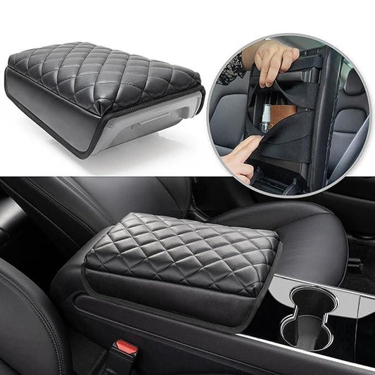 Leather Waterproof Armrest Seat Box Cover | BLACK COLOUR