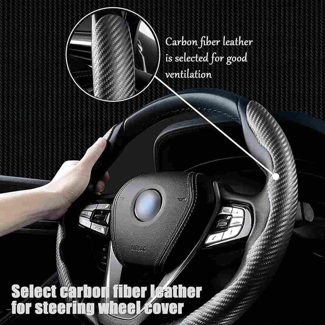 New Carbon Fiber Anti Slip Car Steering Cover