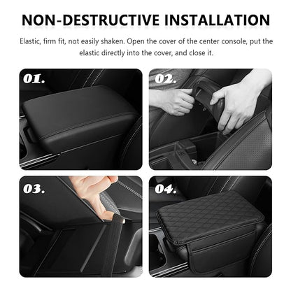 Leather Waterproof Armrest Seat Box Cover | BLACK COLOUR