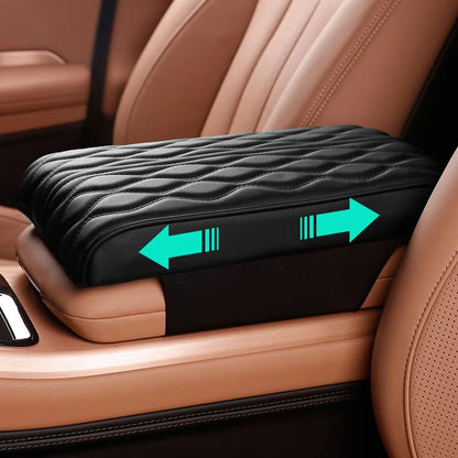 Leather Waterproof Armrest Seat Box Cover | BLACK COLOUR