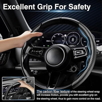 New Carbon Fiber Anti Slip Car Steering Cover