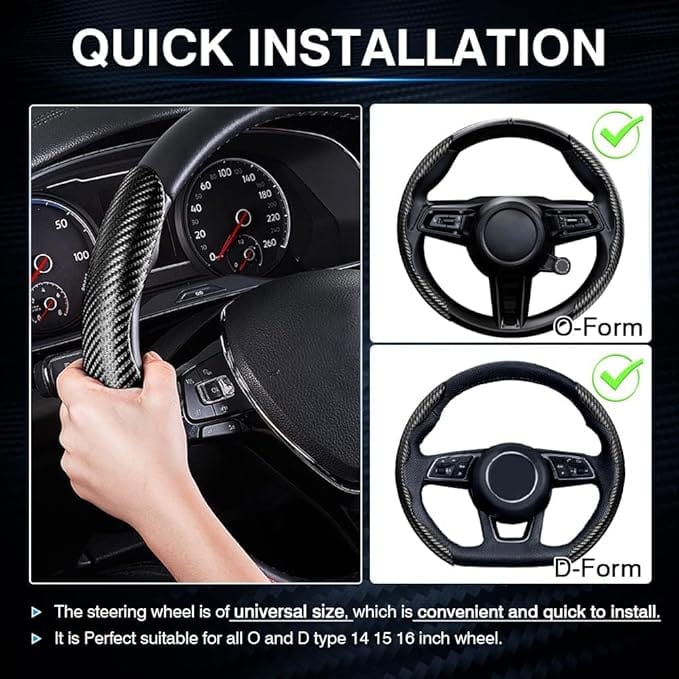 New Carbon Fiber Anti Slip Car Steering Cover